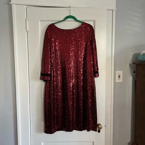 Lane Bryant Red Sequin A-line Dress